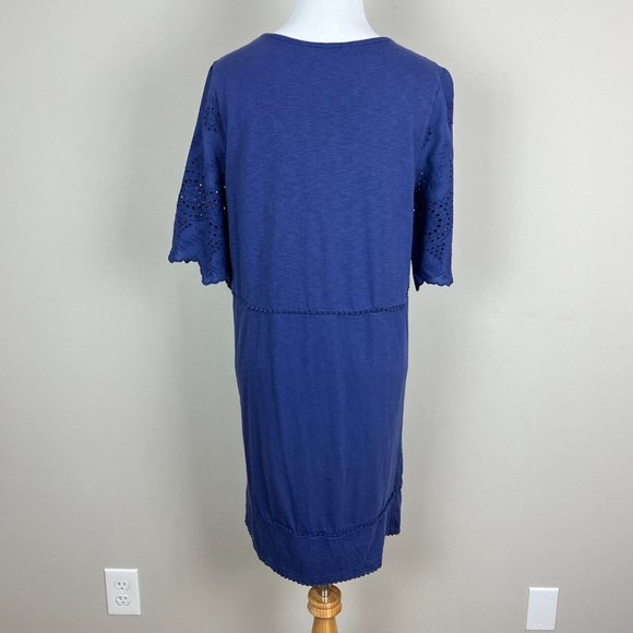 Boden Dress Womens 6R Purple Eyelet Embroidered Shift Short Sleeve Above Knee - Picture 5 of 13